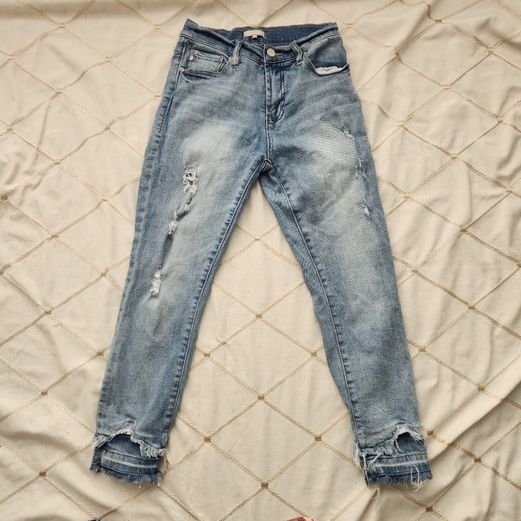 Dear John Sky Blue Ankle Jeans with Distressed Hem Sz 25 - Picture 7 of 10